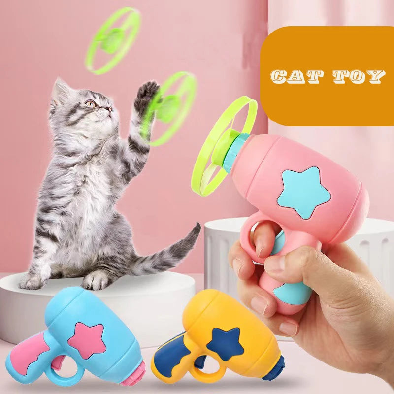 Brinquedo Interativo para Gatos – Lançador com 15 Discos Voadores