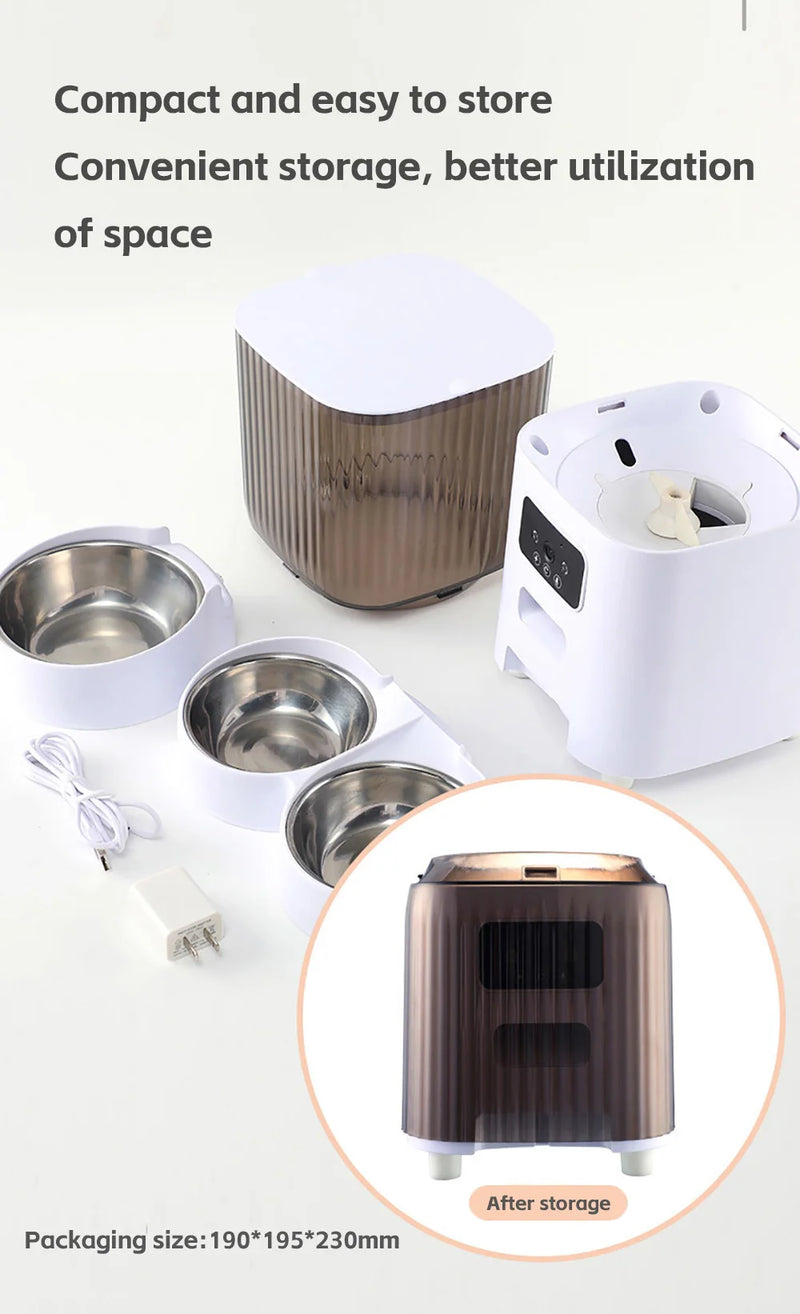 Alimentador Automático Inteligente Para Gatos, com Duas Tijelas, Câmera Integrada - Capacidade 5L