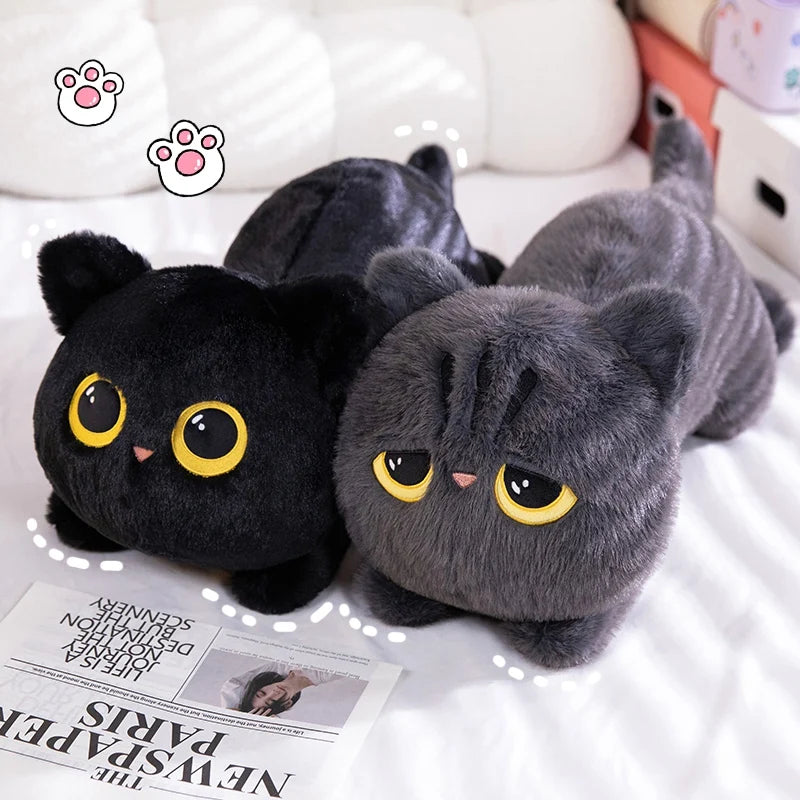 Pelúcia de Gato Preto Kawaii - Fofura e Estilo em Até 90cm