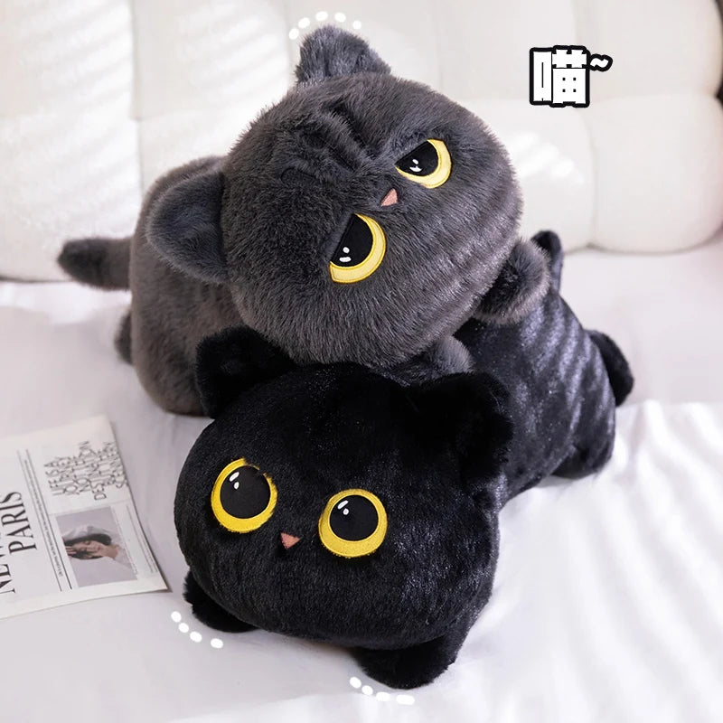 Pelúcia de Gato Preto Kawaii - Fofura e Estilo em Até 90cm