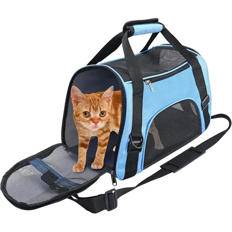 Bolsa de Transporte Dobrável para Viagem Leve e Segura para Gatos